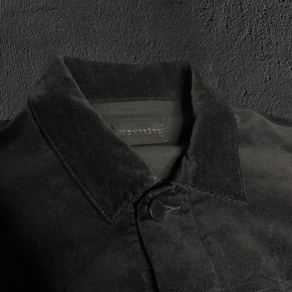 Monfrere black noir dean slim corduroy trucker jacket